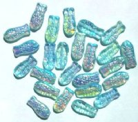 25 15mm Transparent Aqua AB Fish Beads